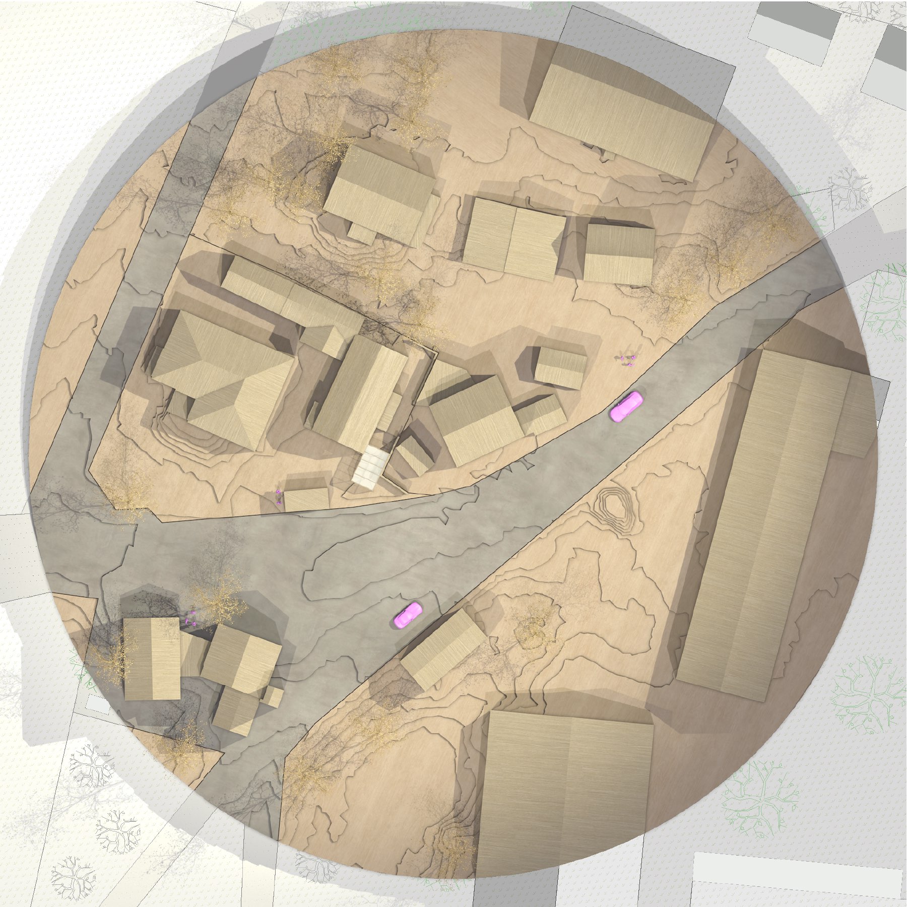 Entwurf C – 3D Modell Aufsicht